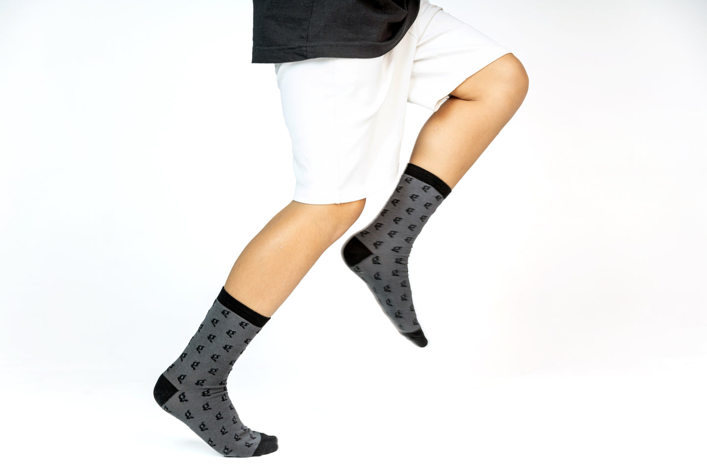 Logo Pattern Socks - Black