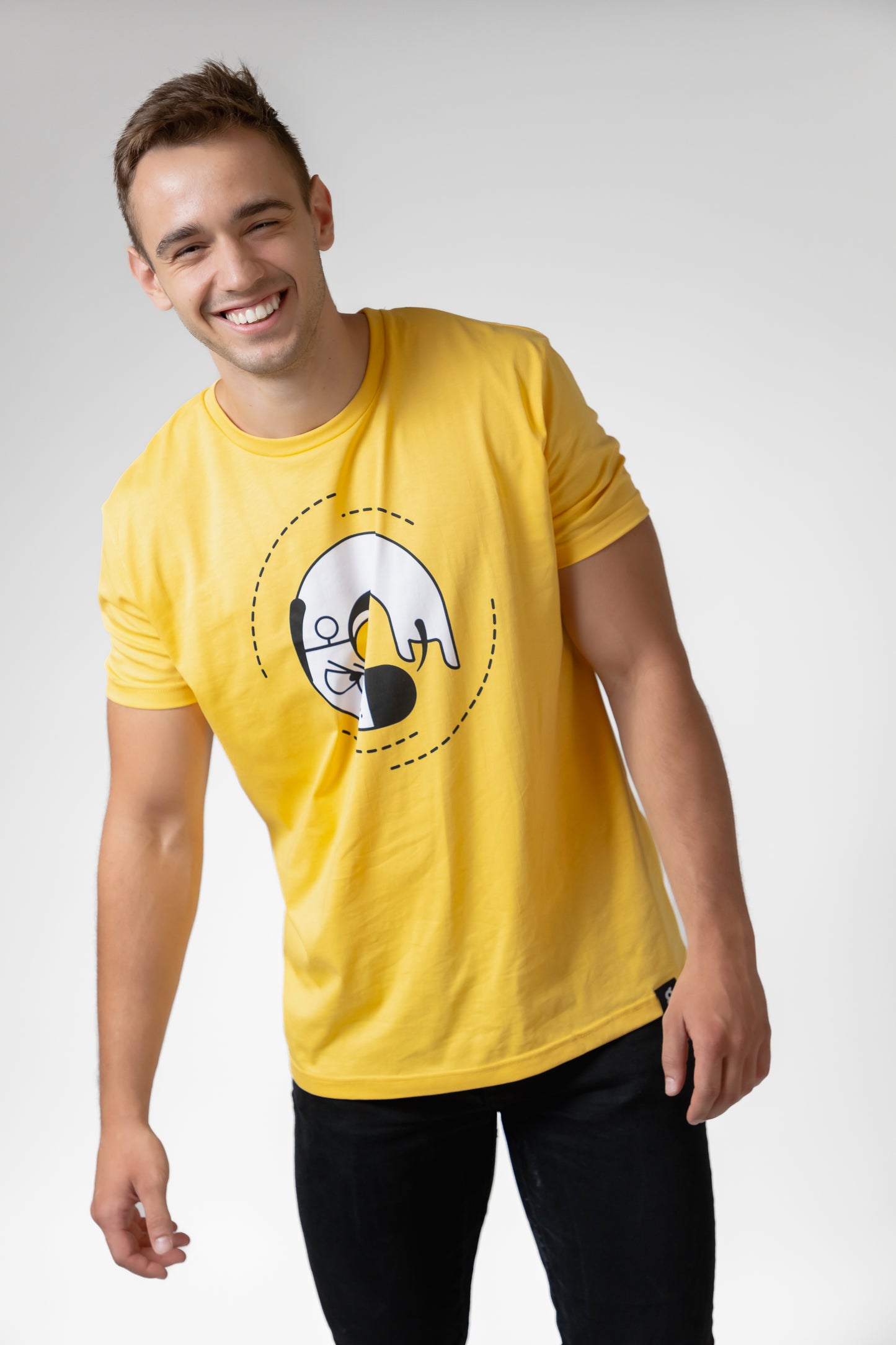 Doggo Swirl - Yellow Tee