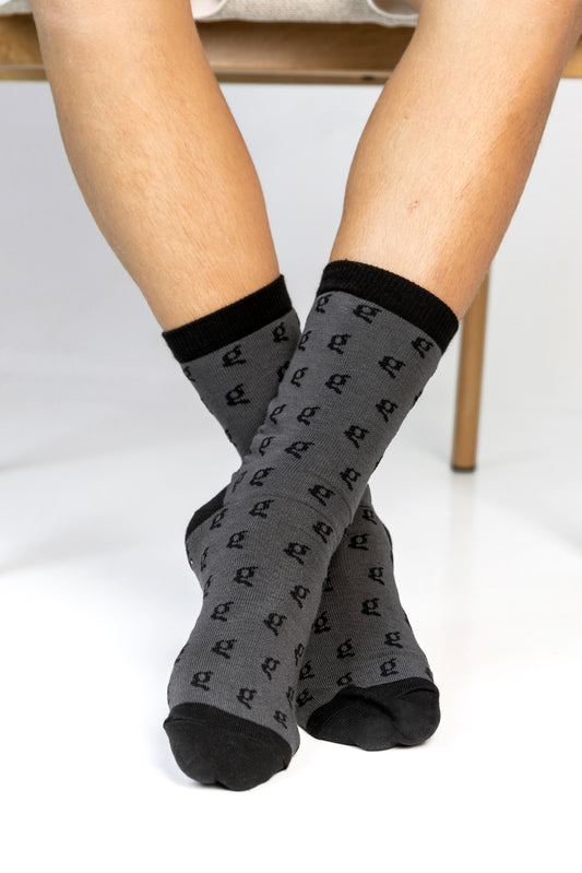 Logo Pattern Socks - Black