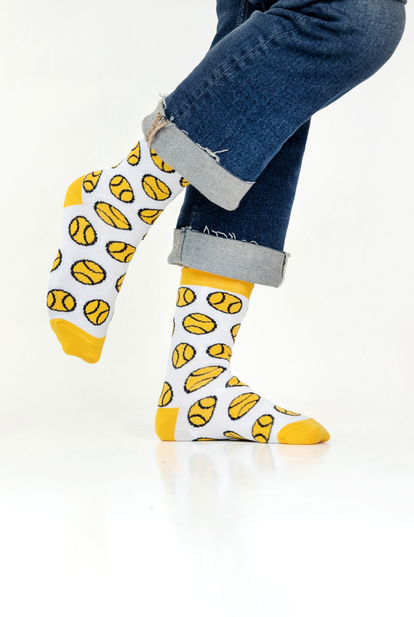 Doggo Ball Socks - White & Yellow