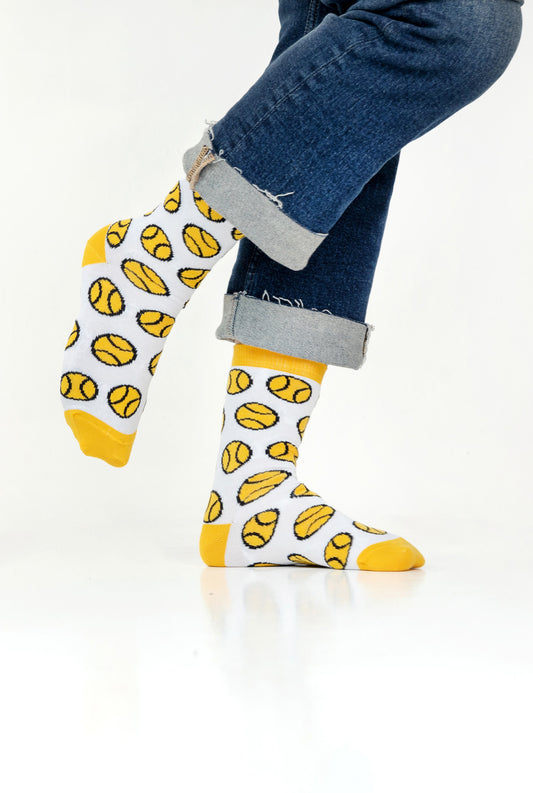 Doggo Ball Socks - White & Yellow
